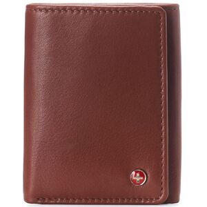 Alpine Swiss Mens Leon Trifold Wallet RFID Safe Bifold Genuine Leather ID Window